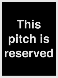 This pitch is reserved